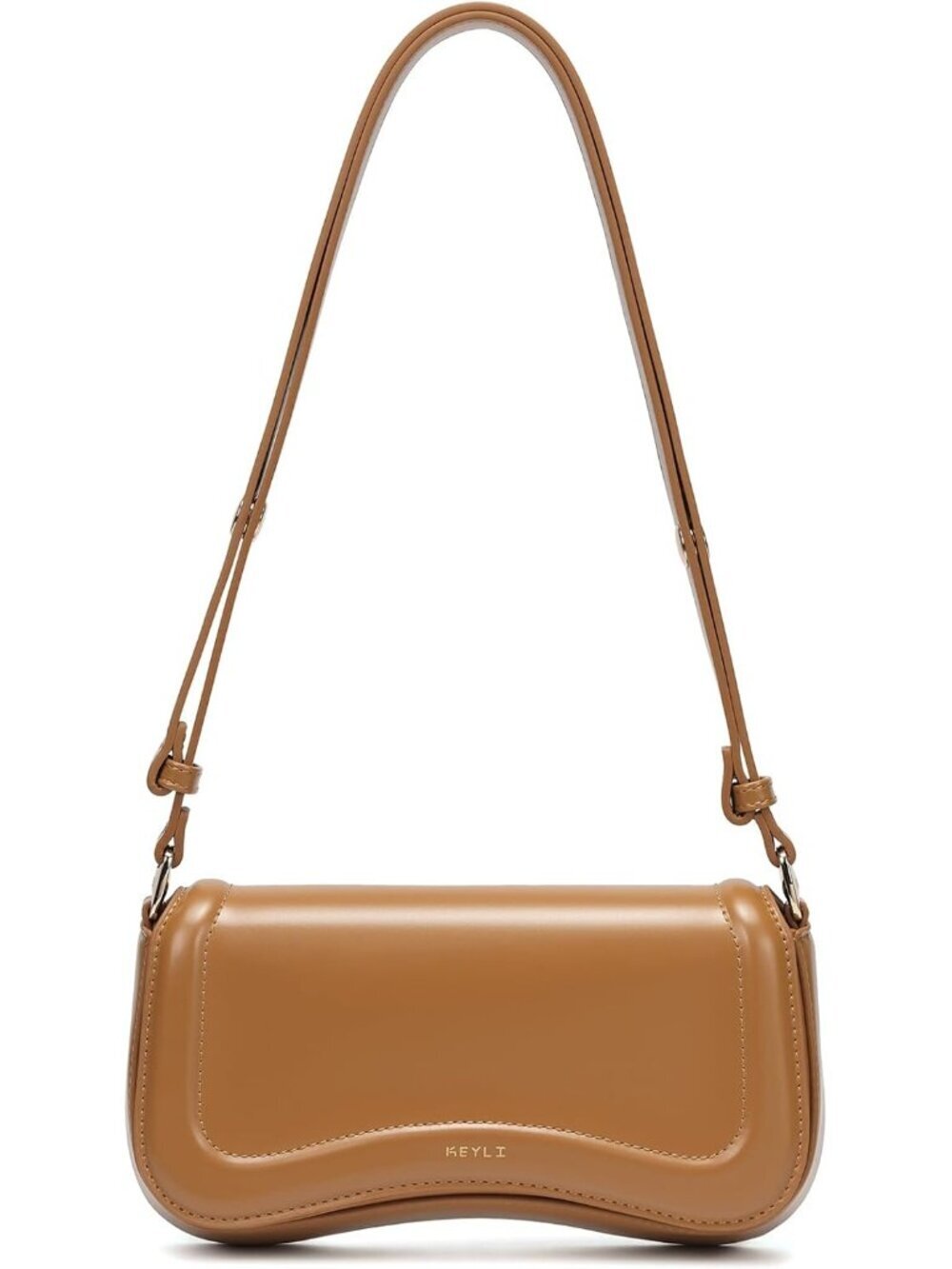 Women's Light Brown Crossbody Purse Waterproof Leather Small Clutch Shoulder Bag